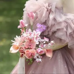 ウエディングブーケ　アーティシャルフラワー　胡蝶蘭　ウェディングブーケ