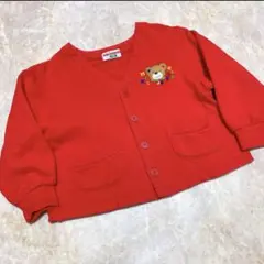 MIKIHOUSE ミキハウス カーディガン 赤 レッド くま ロゴ 100