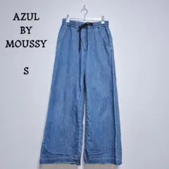 アズールバイマウジー デニム ワイドパンツ S カットオフ ウエストゴム