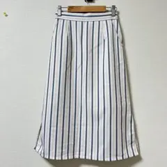 マジェスティックレゴン　ストライプ フレアひざ丈スカート　春夏