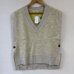 ESSEME ベージュ/イエロー ニットベスト