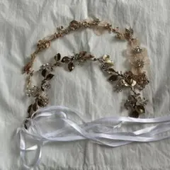 ウェディングヘッドドレス ゴールド シルバー