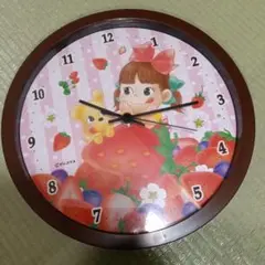 不二家 ペコちゃん フルーツ掛け時計