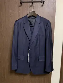 Y4新品未使用！イタリアREDAウール100%極上3ピーススーツ！ダークネイビー