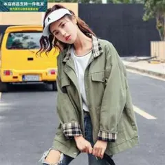 カーキジャケット　韓国風レディースファッション　早い者勝ち