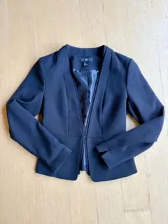 【未使用】H&M ブラック ノーカラージャケット US 6