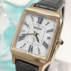稼働美品 セイコーLk レディース腕時計 1B22-0CF0 シルバー スクエア