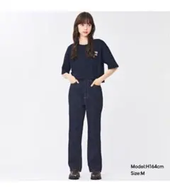 GU★神デニムハイウエストストレートジーンズ　221-325250 インディゴM