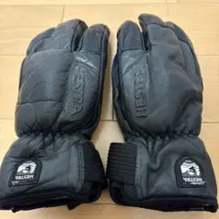 程度良好　HESTRA 3FINGERグローブ　ブラック×ダークグレー サイズ9