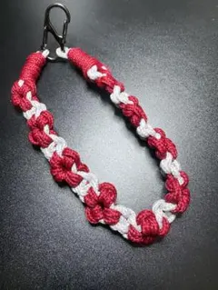 【レッド×グレー】パラコードスマホアクセサリー(ハンドメイド作品)