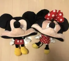 ミッキー、ミニー ぬいぐるみ帽子2セット　ディズニー　キャップ