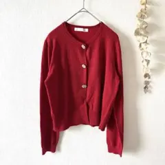 stylecom スタイルコム　カーディガン　レッド　赤　ビジュー付き　Lのサムネイル