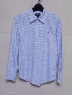 美品 ラルフローレン　格子チェック　長袖シャツ 14　（管T）