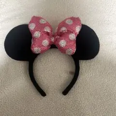 ディズニー ミニー カチューシャ ピンク スパンコール