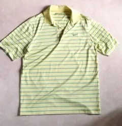 NIKEGOLF きれいな配色のストライプデザイン　イエロー　メンズ M