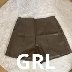 GRLセンターラインレザーショートパンツ ハイウエスト
