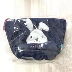 ラヴィット ラッピー コーデュロイシリーズ 船型ポーチ ネイビー ウサギ うさぎ