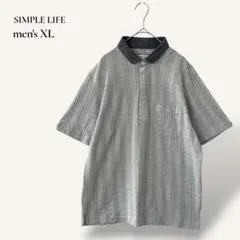 シンプルライフ／吸汗速乾★半袖ポロシャツ ハーフジップ 日本製 2Lサイズのサムネイル