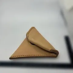 ハンドメイド レザー 三角コインケース