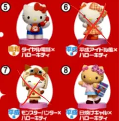 チョコエッグ　ハローキティ　コラボレーション　ダイヤル電話　日焼けギャル　セット