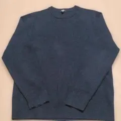 UNIQLO ウォッシャブルミラノリブクルーネックセーター 　ネイビー　サイズL