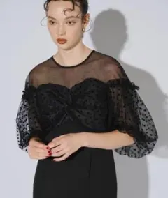 美品✨️ANDRESD flocky dot pants dress　黒М