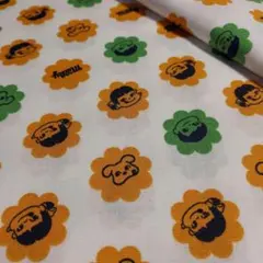 ✿★【ペコちゃん】ミルキーフラワー<シーチング> 生地 布 はぎれ[薄黄系]