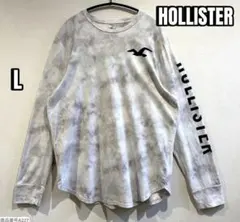 【HOLLISTER】長袖　ロンT　タイダイ柄　ビッグロゴ　グレー　アメカジのサムネイル