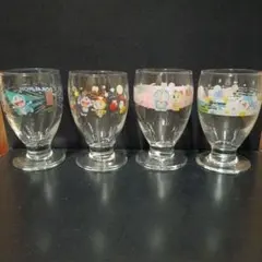 非売品　サントリー×ドラえもん　脚付きグラス4個セット　レトロ