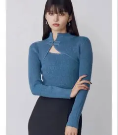 【美品】MURUA ムルーア チャイナタイトニット フリーサイズ