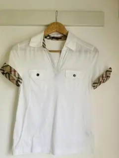 《美品》BURBERRY ポロシャツ ノバチェック 切替 コットンサイズ2M相当