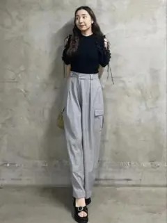 [スナイデル] プリーツフリルニットプルオーバー