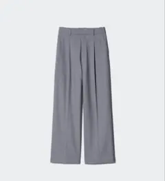 ユニクロ タックワイドパンツ グレーL