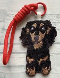 ハンドメイド 刺繍 ダックスフンド うちの子 犬 バッグキーホルダー