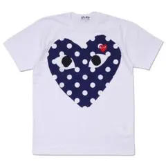 PLAY COMME des GARÇONS Tシャツ ホワイト/ネイビー L