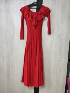美品 社交ダンス衣装】ワンピース ドレス 赤 primaboutique 派手
