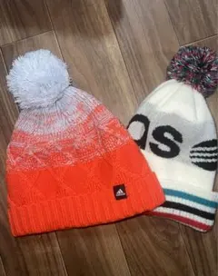 adidas ボンボンニット帽 2個セット