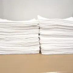 中古)美容室 100枚 まとめ売り フェイスタオル ホワイト 綿 240刃