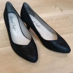 オリエンタルトラフィック　23センチ　黒スエード風ポインテッドトゥパンプス　美品