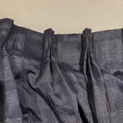 ダークブルー チェック柄 ドレープカーテン