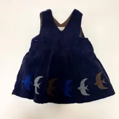 ワンピース　ジャンパースカート　オーバースカート　ネイビー