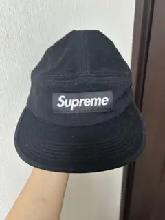 Supreme ブラック コーデュロイキャップ