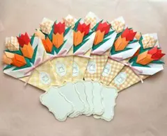 折り紙　花束　チューリップ　ビタミンカラー　かわいい　お花のサムネイル