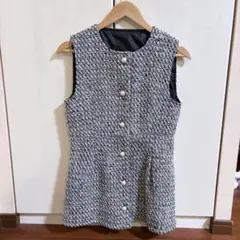 GRL ぺプラム　フリージアツイードベスト　グレー系　未使用