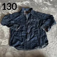 UNIQLO デニムシャツ　130 薄手　チェック