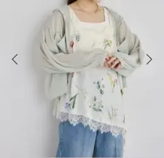 mysty woman楊柳シアーzipパーカー　ライトグリーンのサムネイル