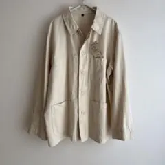 無印良品 MUJI 木の実から作ったカポック混 ヘリンボーンカバーオール L