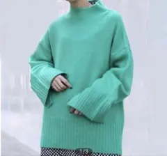 JEANASIS 5Gカラーストレッチハイネックプルオーバー グリーン 美品