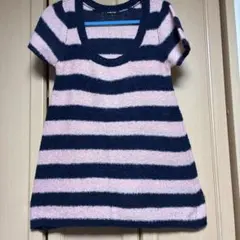 AS KNOW AS PINKY ストライプ 半袖 チュニック