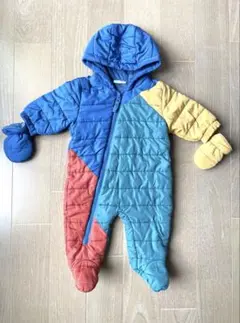 next baby マルチカラーフード付 ベビーアウター ロンパース 50〜60